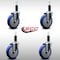 Service Caster 5'' SS Blue Poly Wheel Swivel 1-1/8'' Expanding Stem Caster Set, 4PK SCC-SSEX20S514-PPUB-BLUE-118-4 - alternate 3